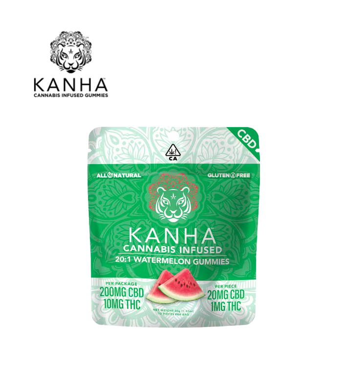 Photograph of product: 20:1 WATERMELON CBD:THC 10 PACK GUMMIES