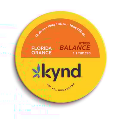 Photograph of product: Balance Florida Orange  1:1 TH-oui: CBD | 100mg Gummies
