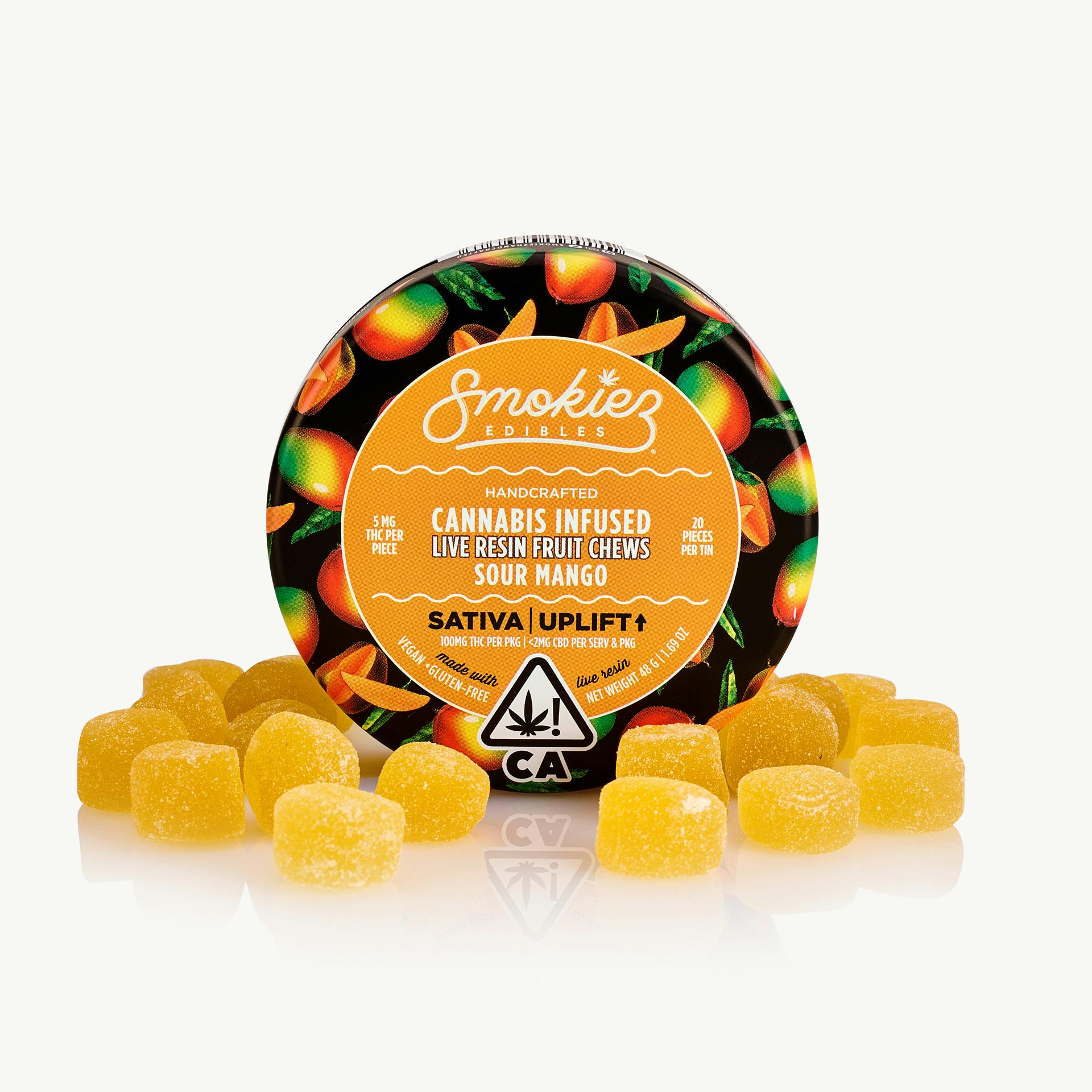 Photograph of product: Smokiez | Sour Guava Oui'd  100mg TH-oui Live Resin Fruit Chews - CA