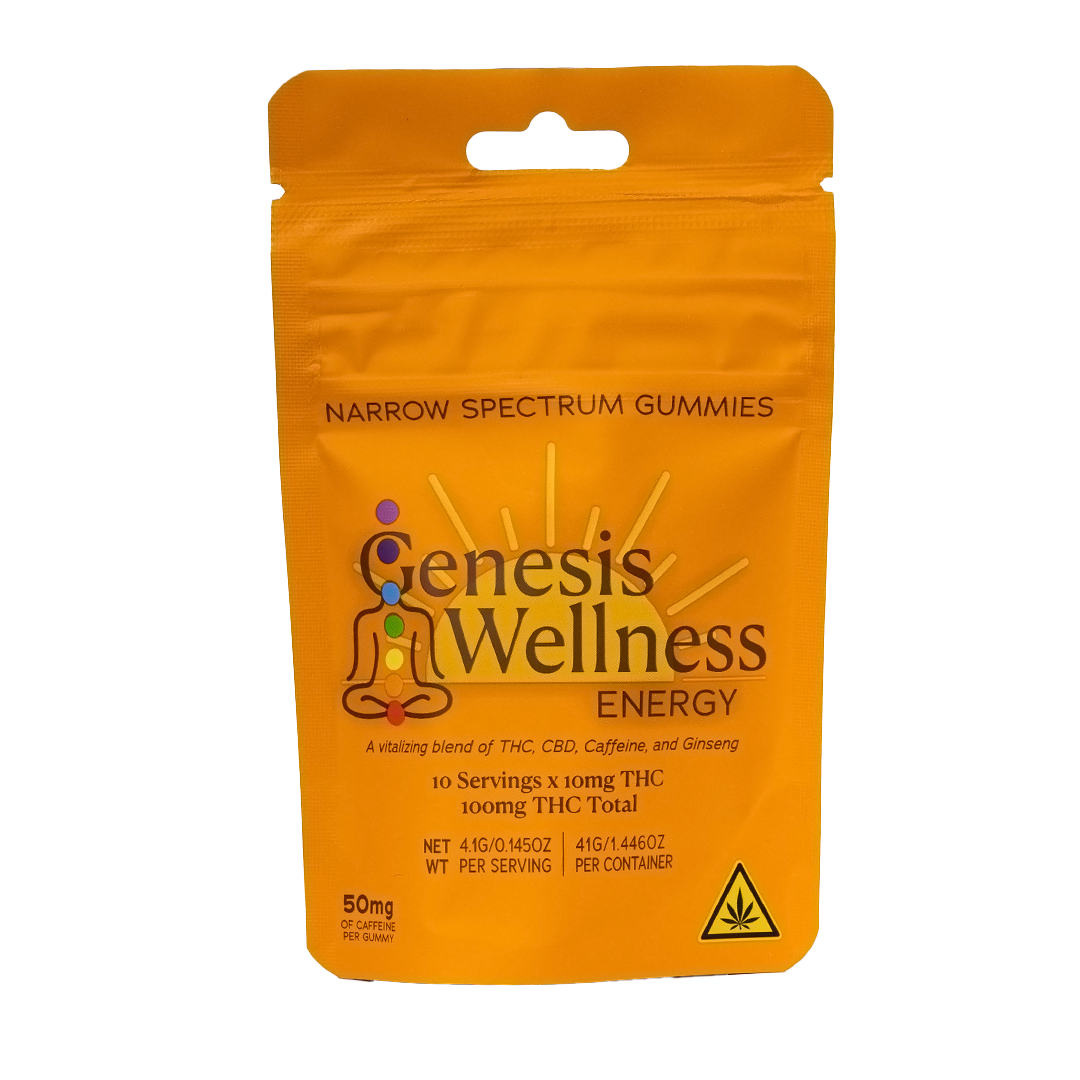 Photograph of product: Genesis Wellness Edible Energy Gummies Grape 10pk