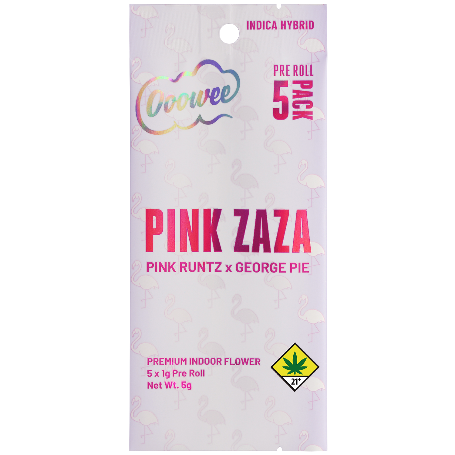 Photograph of product: Ooowee: Pink Zaza (I/H) 5pk/ Preroll