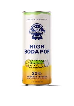 Photograph of product: Single Mango Coconut - 25mg Infused High Seltzer PBR - Retail