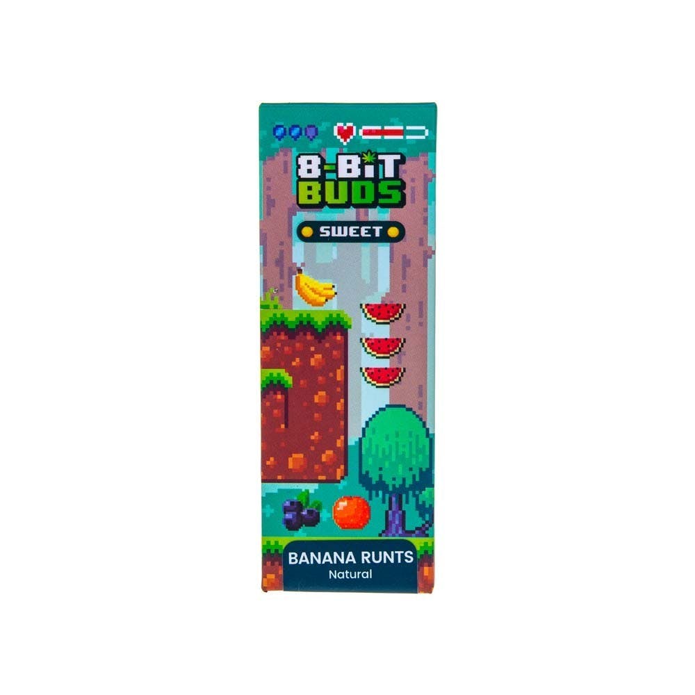 Photograph of product: 8-Bit Buds | Banana Runtz Rosin Infused Cartridge (1g)