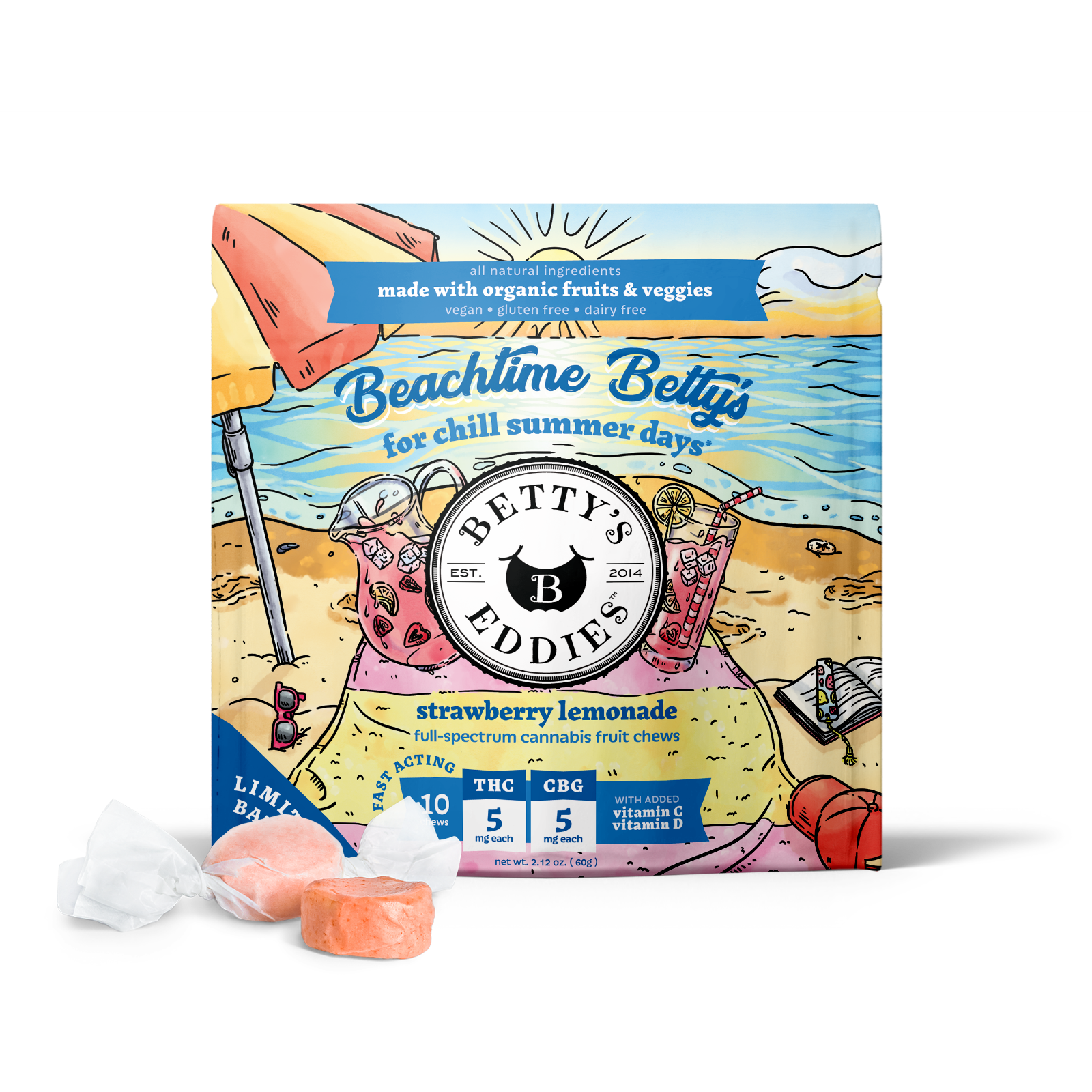 Photograph of product: Beachtime Strawberry Lemonade (I) - Chews - (50mg)