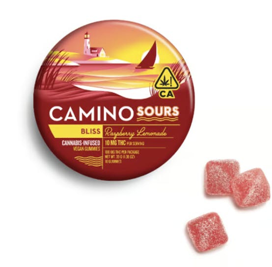 Photograph of product: Camino - Sour Raspberry Lemonade Bliss Gummies 10pk - 100mg