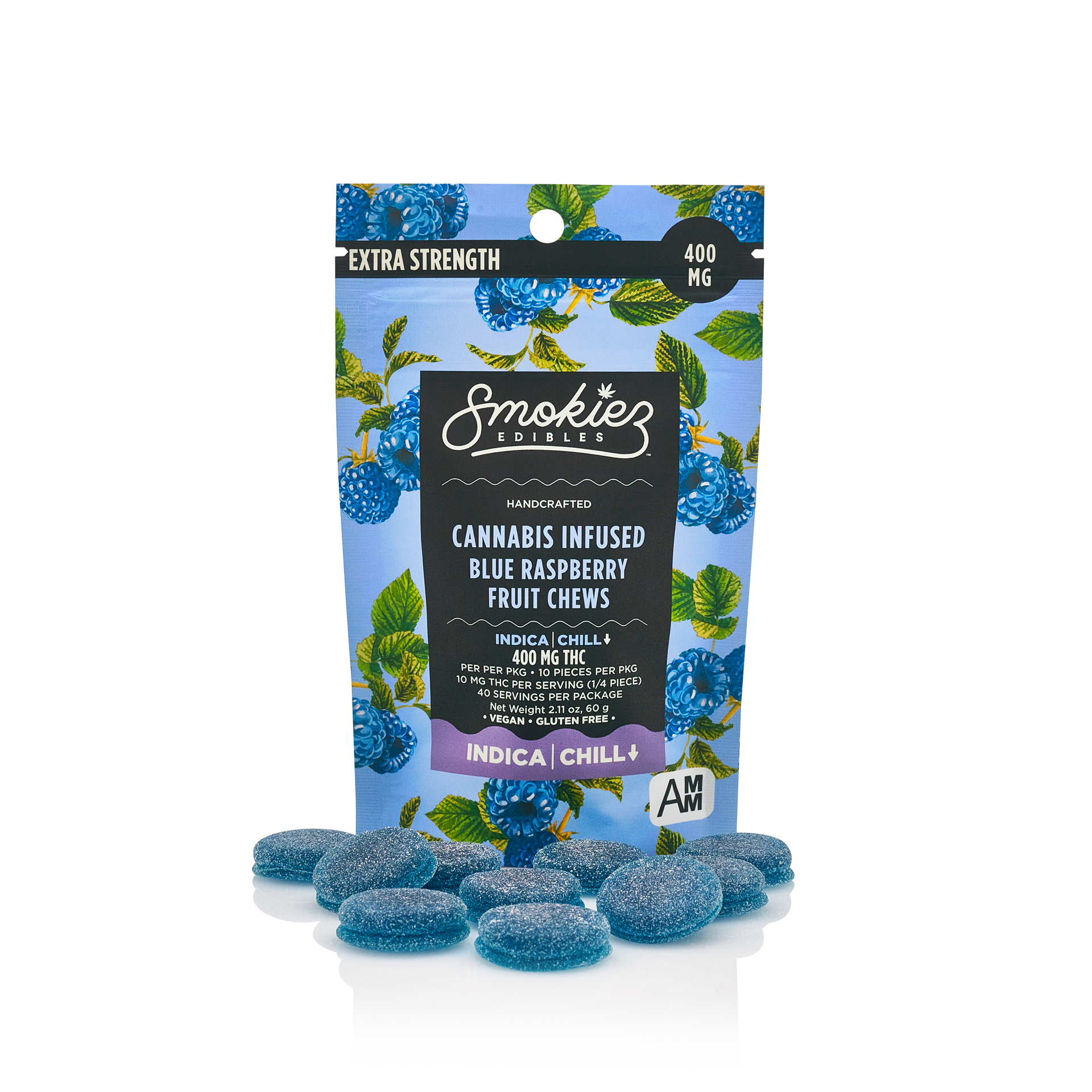 Photograph of product: Dark Horse | Smokies | Sweet Blue Raspberry | Gummies | 400mg