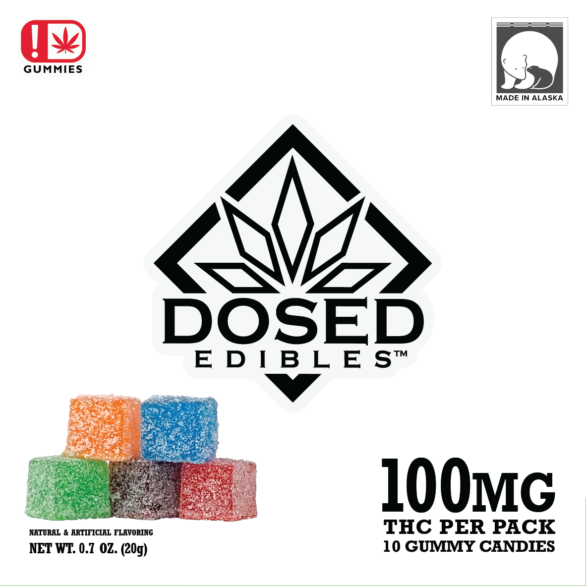 Photograph of product: Dosed Edibles Gummies | OG Remix | 100mg | 10pk