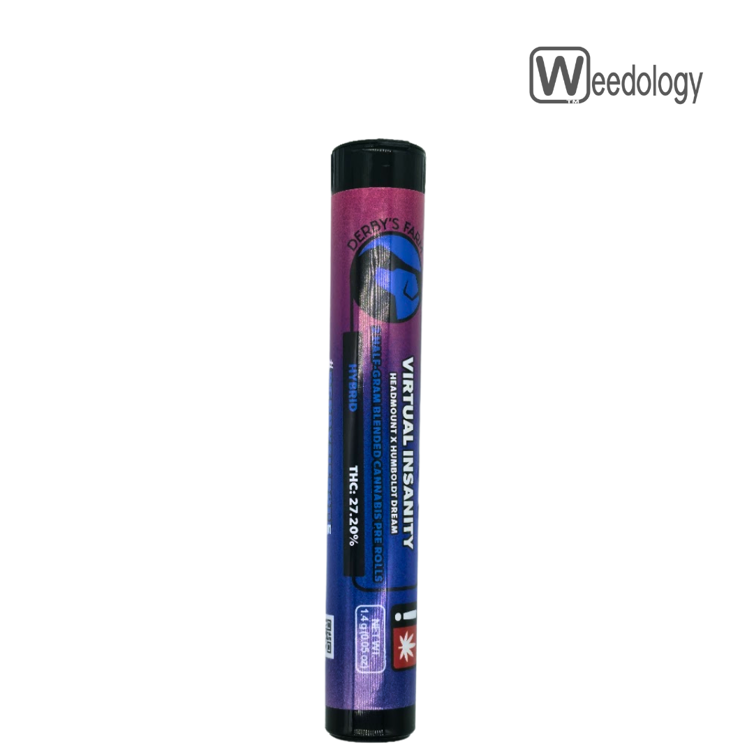 Photograph of product: Derby's 2pk VIRTUAL INSANITY 0.5g Pre-Rolls