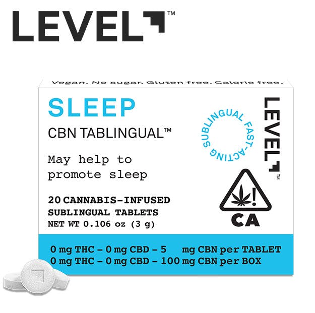 Photograph of product: Level - Sleep - CBN Tablingual - 20 Tablets - 