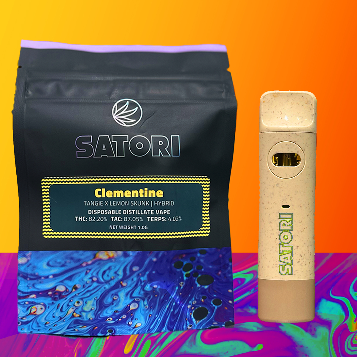 Photograph of product: Clementine | 1g Disposable Vape | Satori