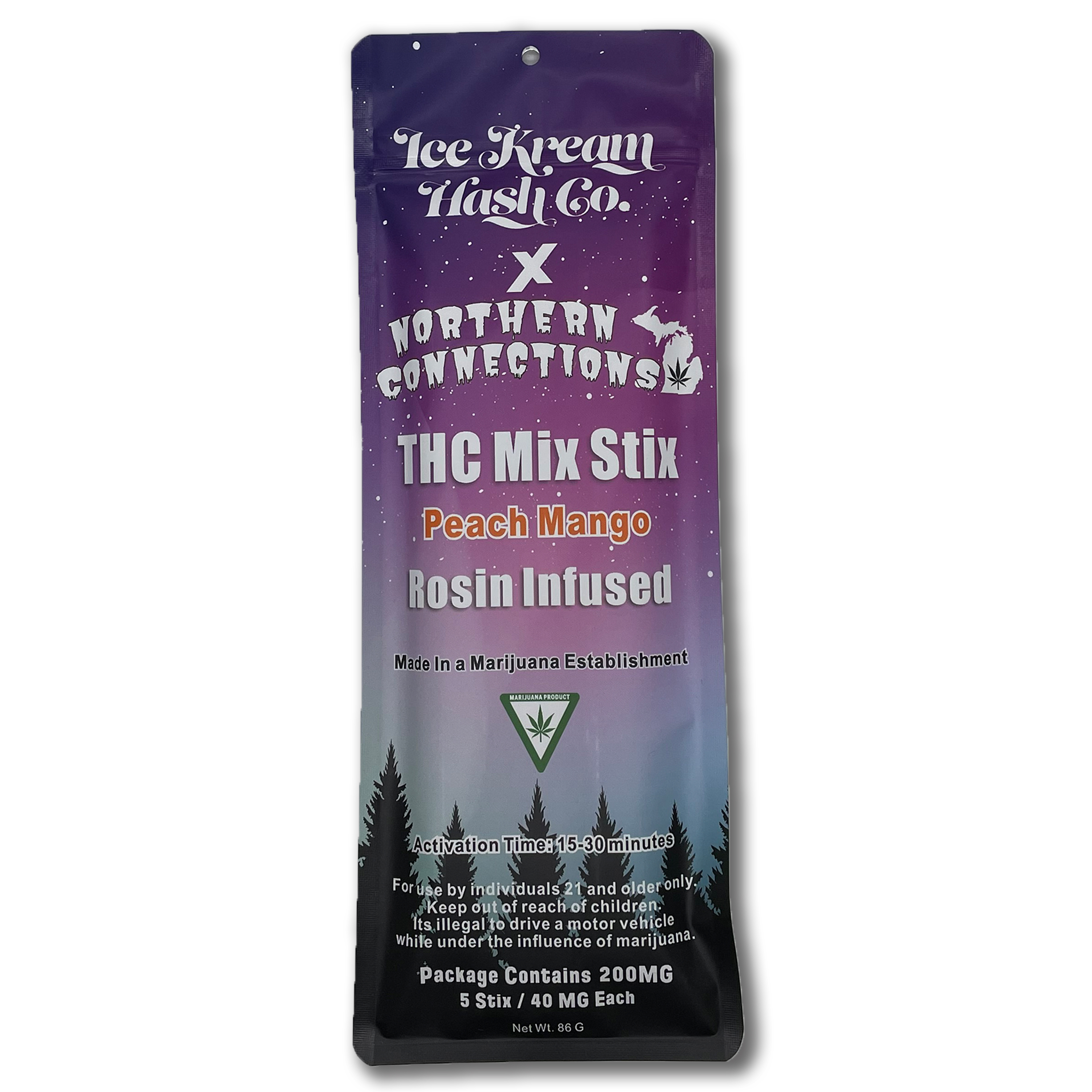 Photograph of product: Northern Connections - Peach Mango Rosin Infused Mix Stix - 200mg