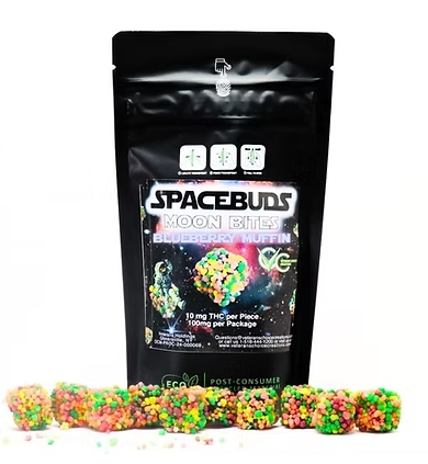 Photograph of product: Moon Bites - Live Rosin | Blueberry Muffin | 100mg | Spacebuds