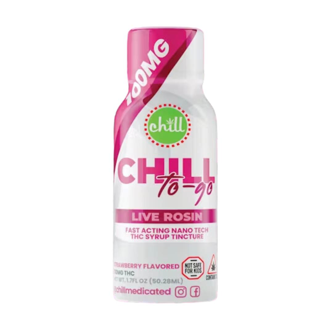 Photograph of product: Chill Medicated | Strawberry Live Rosin Infused Syrup | 100mg