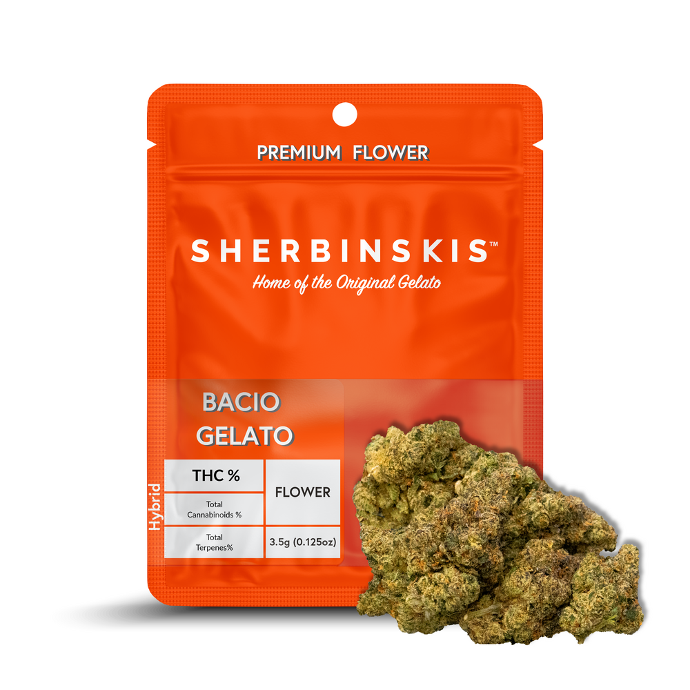 Photograph of product: Sherbinskis | Bacio Gelato Prepackaged Flower | 3.5g