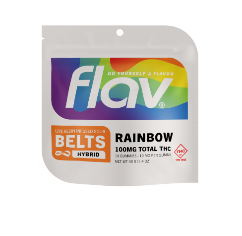 Photograph of product: Rainbow | Live Resin Sour Belts 10pk