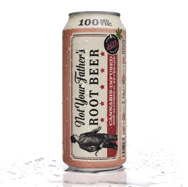 Photograph of product: Root Beer Oui'd Infused Beverage 100mg 16oz - Sales Floor