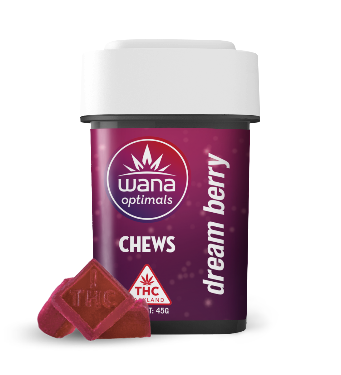 Photograph of product: Wana Medicated Chews - Optimals Dream Berry 100mg