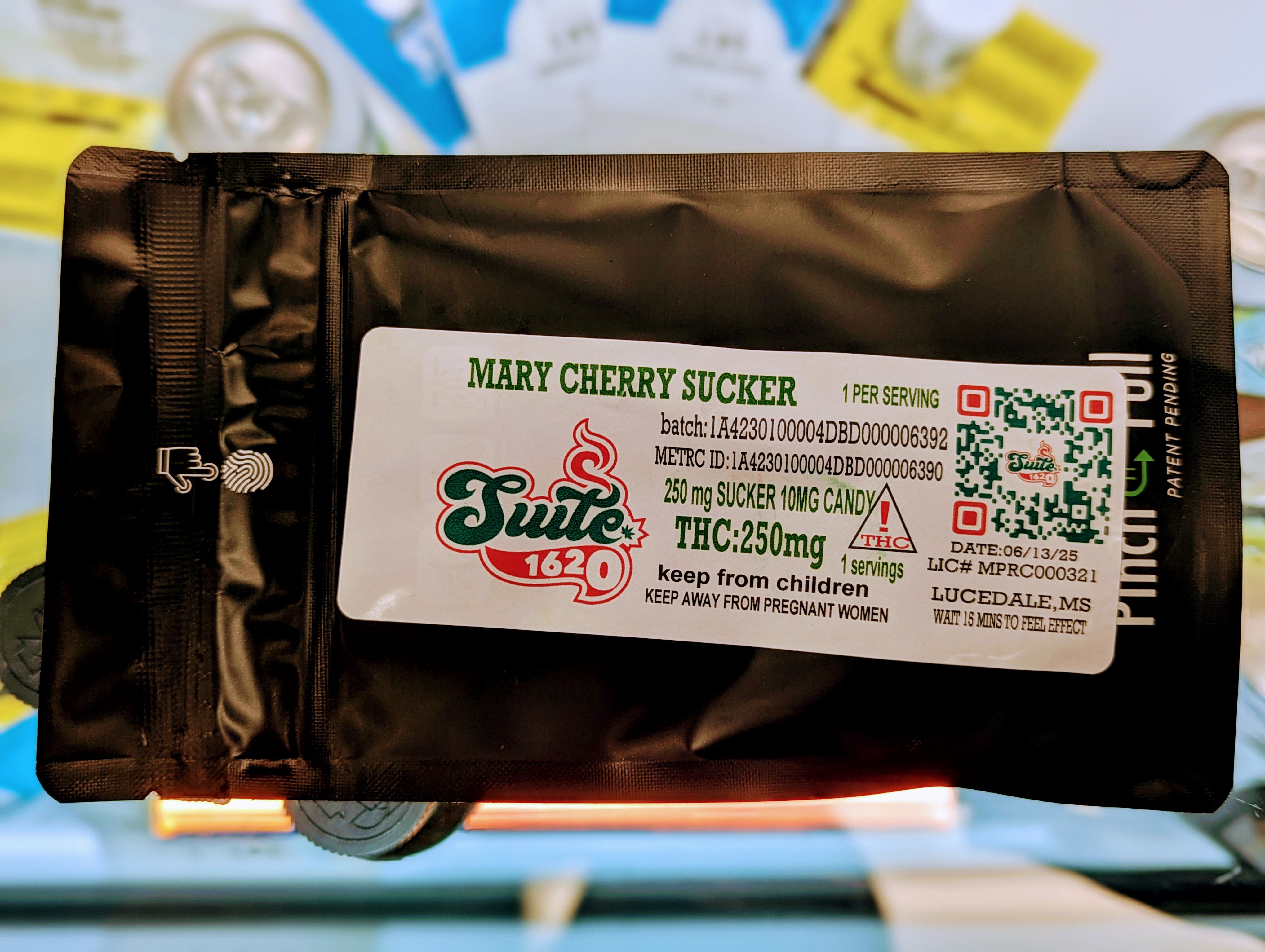 Photograph of product: Suite 1620 | 250mg | Mary Cherry Sucker