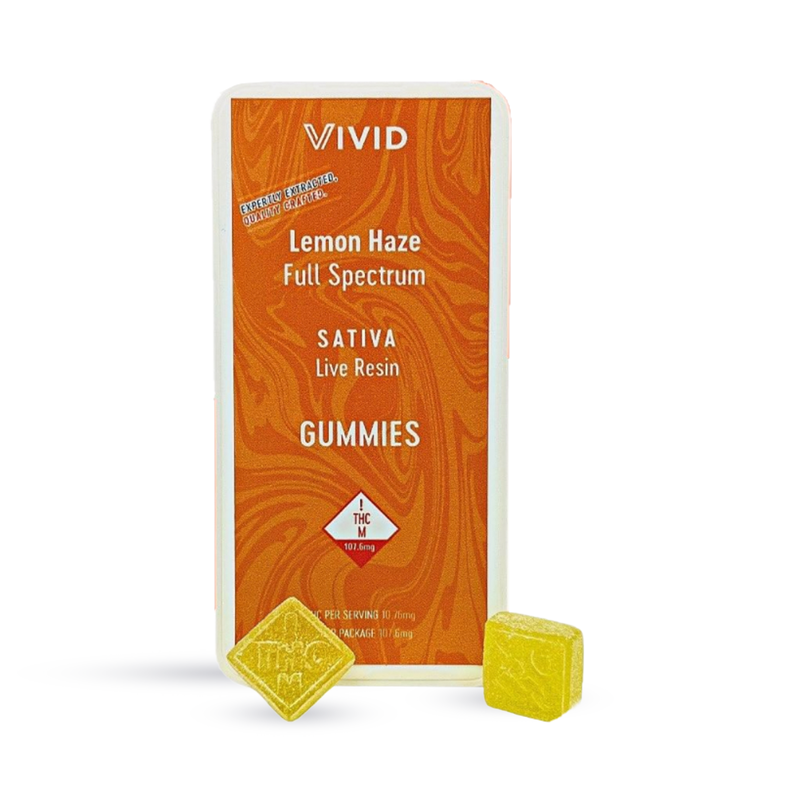 Photograph of product: Lemon Haze (S) - Vivid - 100mg Live Resin Gummies