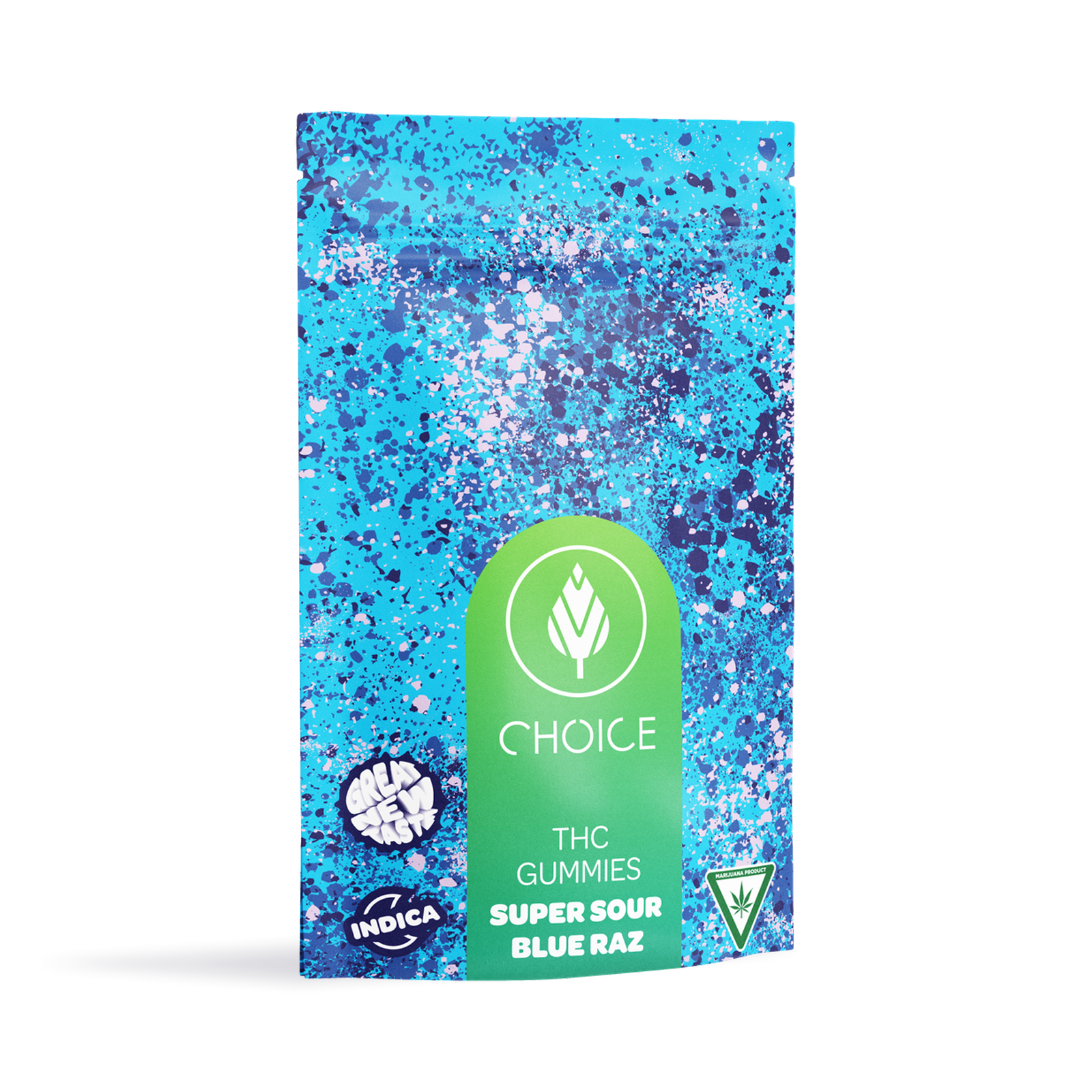 Photograph of Product: Super Sour Blue Raz Choice Chews | 100mg