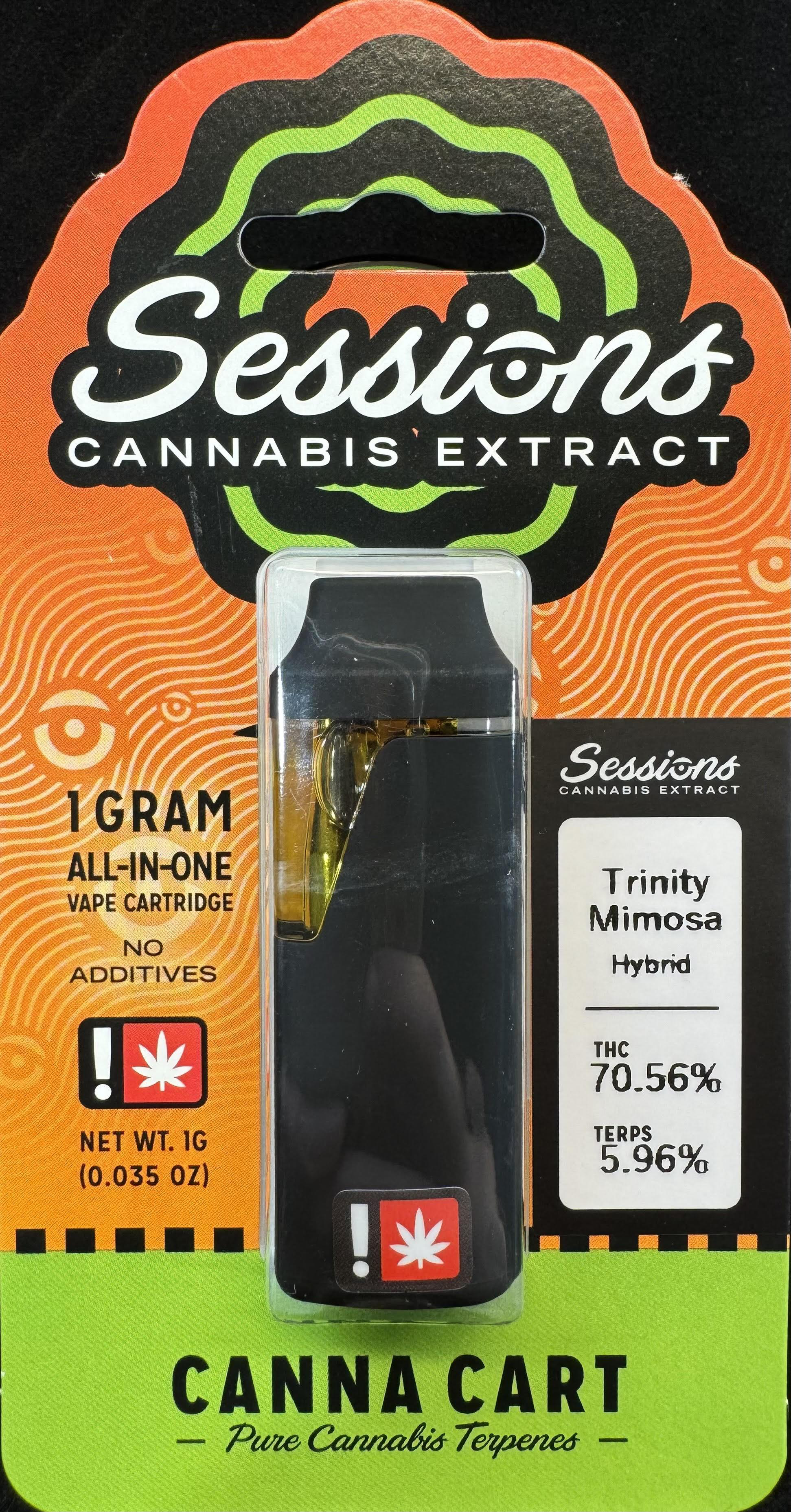 Photograph of product: Disposable Cartridge - 1g Distillate Sessions Disposable - Trinity Mimosa