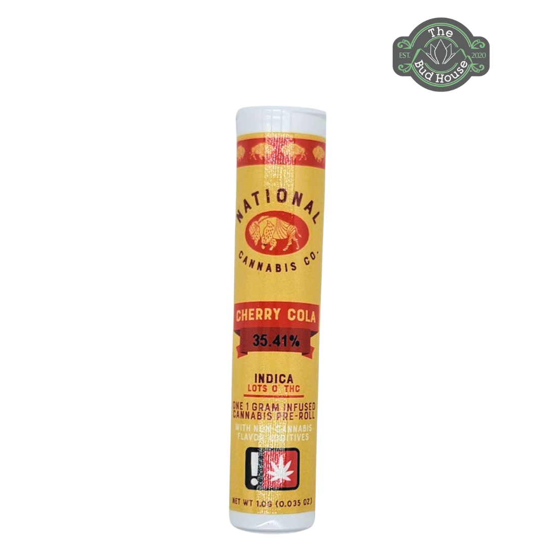 Photograph of product: National Oui'd Co. Single CHERRY COLA 1g Infused Pre-Roll