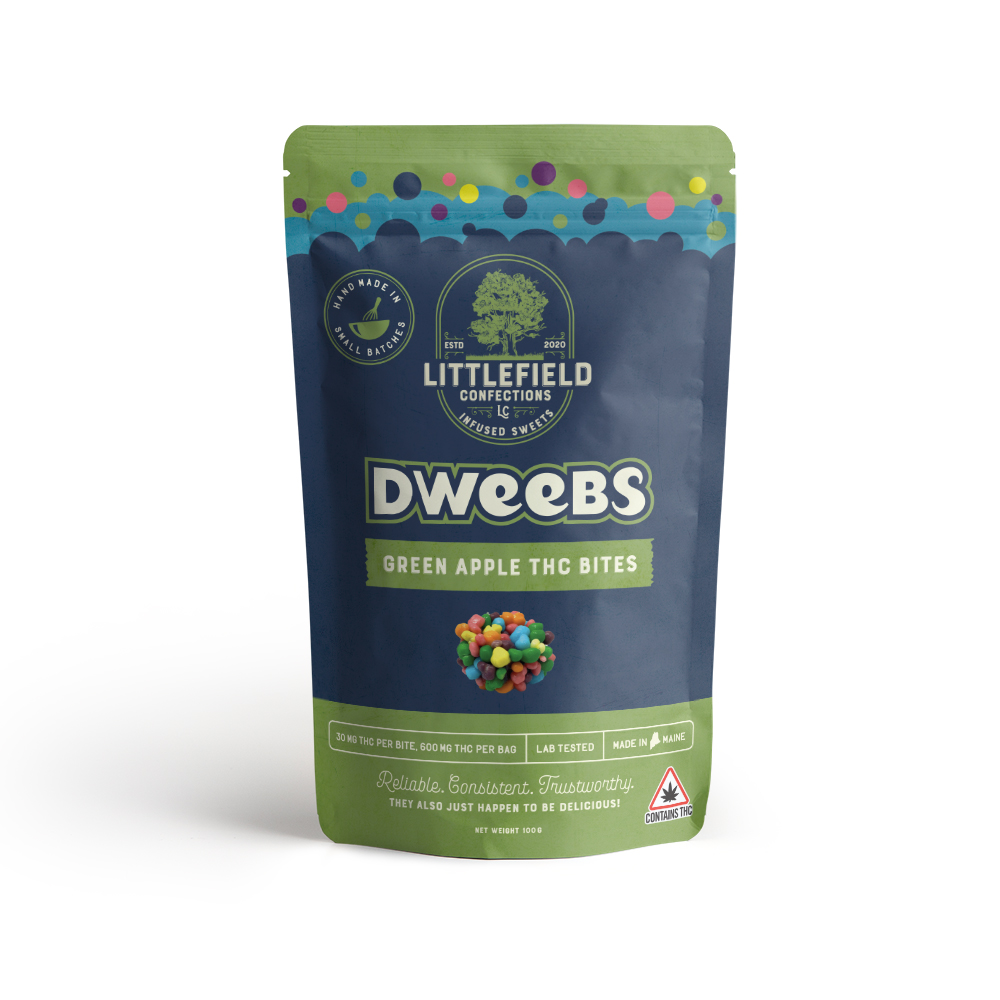 Photograph of product: Dweebs Green Apple Fruit Chew 600mg (30mg ea | 20-Pack)