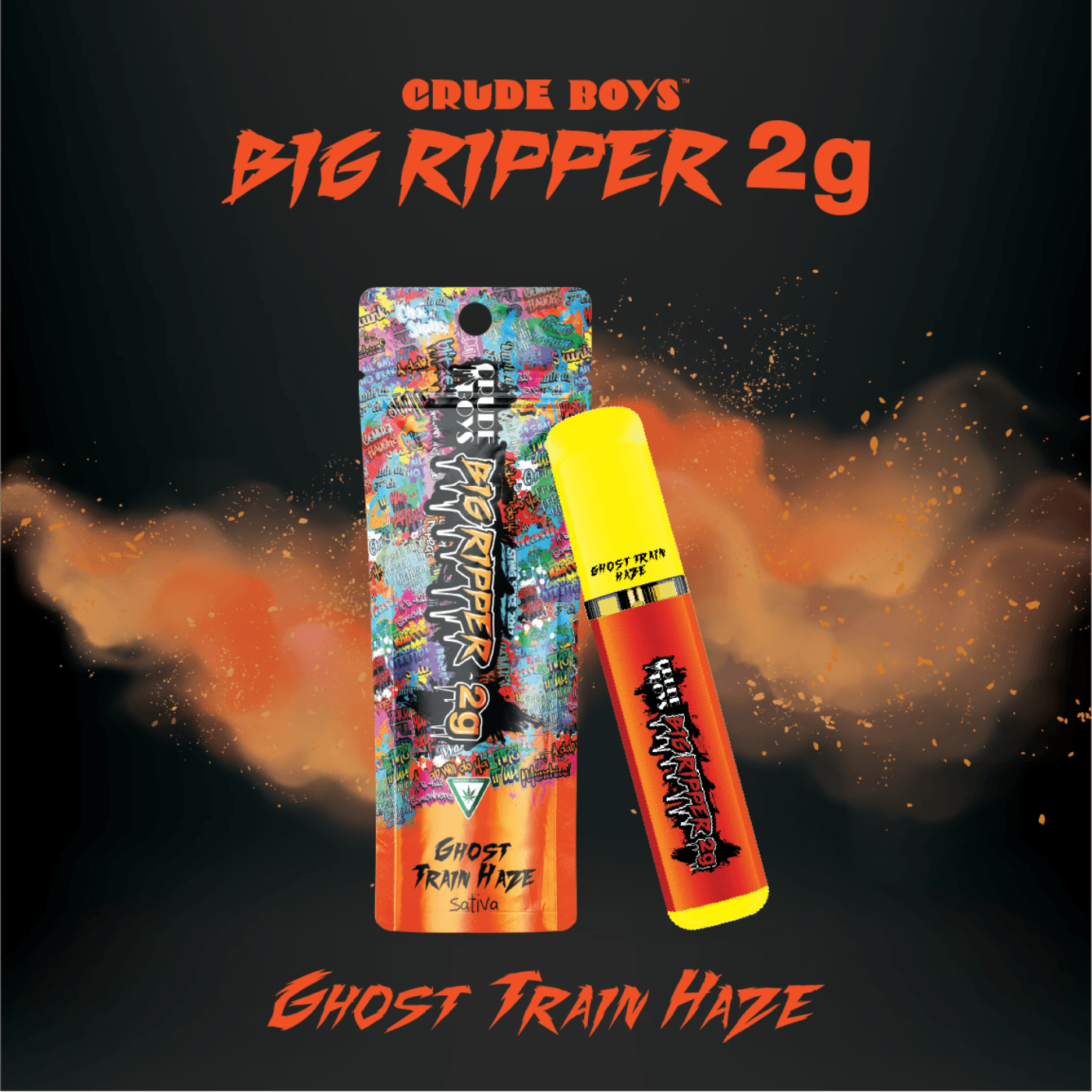 Photograph of product: Crude Boys - Ghost Train Haze Big Ripper Disposable