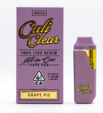 Photograph of Product: Cali Clear Grape Pie Live Resin All In One