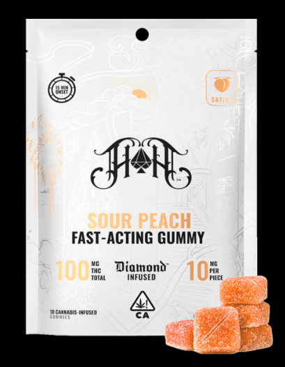 Photograph of product: [Heavy Hitters] NANO Gummies - 100mg - Sour Peach (S) - 