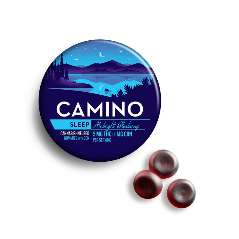 Photograph of product: Camino Midnight Blueberry Infused Gummies T95.6 C21.4 (I) 20 Pack - 00195