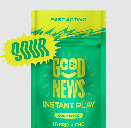 Photograph of product: INSTANT PLAY: Sour Apple 1:2 (CBG:TH-oui) | Gummy 10pk