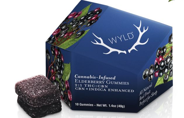 Photograph of product: Wyld Gummies Elderberry 100mg TH-oui:50mg CBN 10 pack