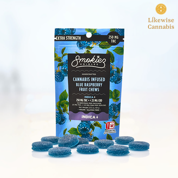 Photograph of Product: 10-PACK 250MG BLUE RASPBERRY INDICA GUMMIES