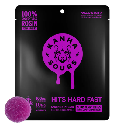 Photograph of product: SOUR BERRY BLISS 100MG SOLVENTLESS ROSIN GUMMIES