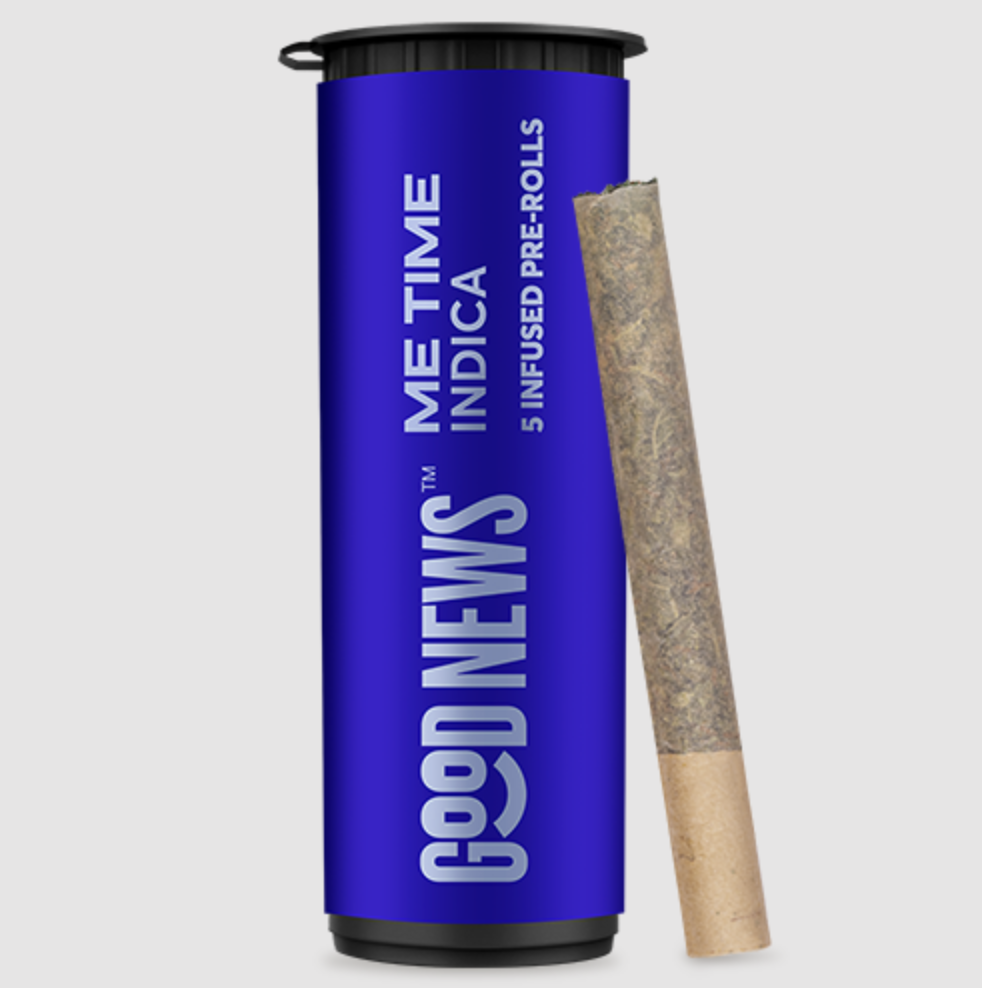 Photograph of product: GOOD NEWS ME TIME INFUSED 5PK PRE-ROLLS 2.5G
