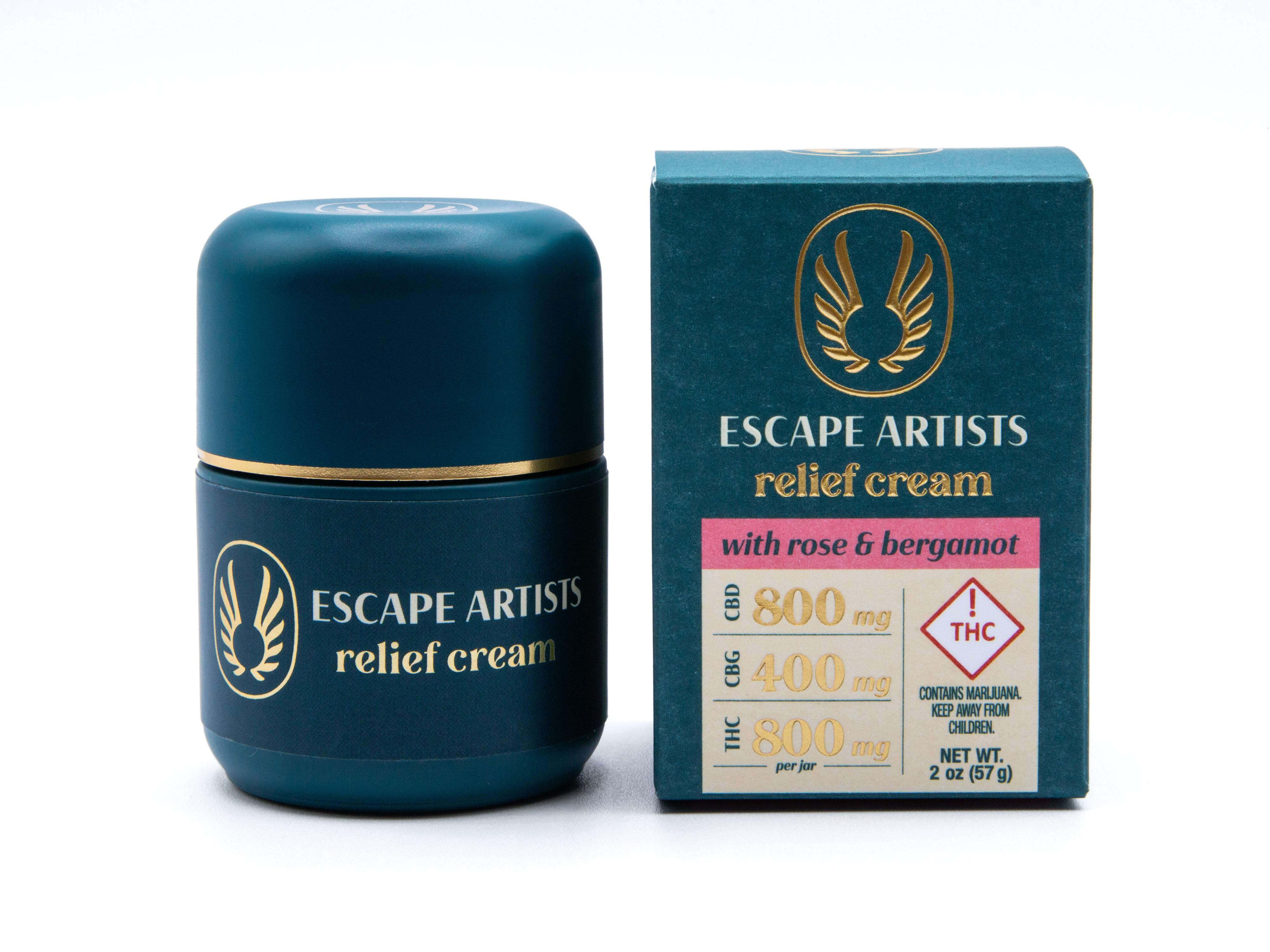Photograph of product: Rose & Bergamont - (2:1:2 CBD:CBG:TH-oui) - 800mg Relief Cream - Escape Artist