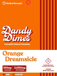 Photograph of product: Dandy Dimes Orange Dreamsicle Gummies - 2000mg (I)