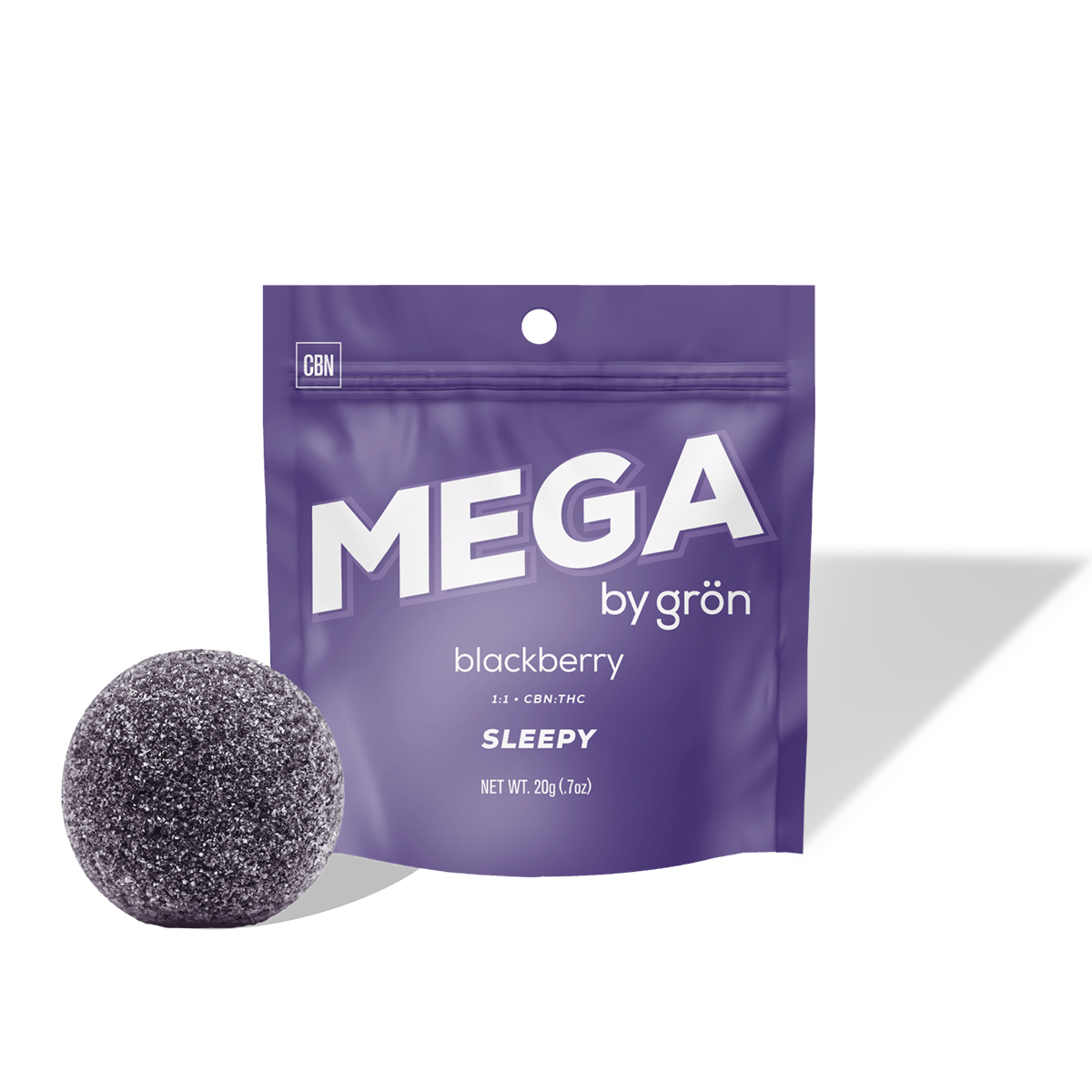 Photograph of product: Blackberry 1:1 TH-oui/CBN Mega Pearl | 100mg