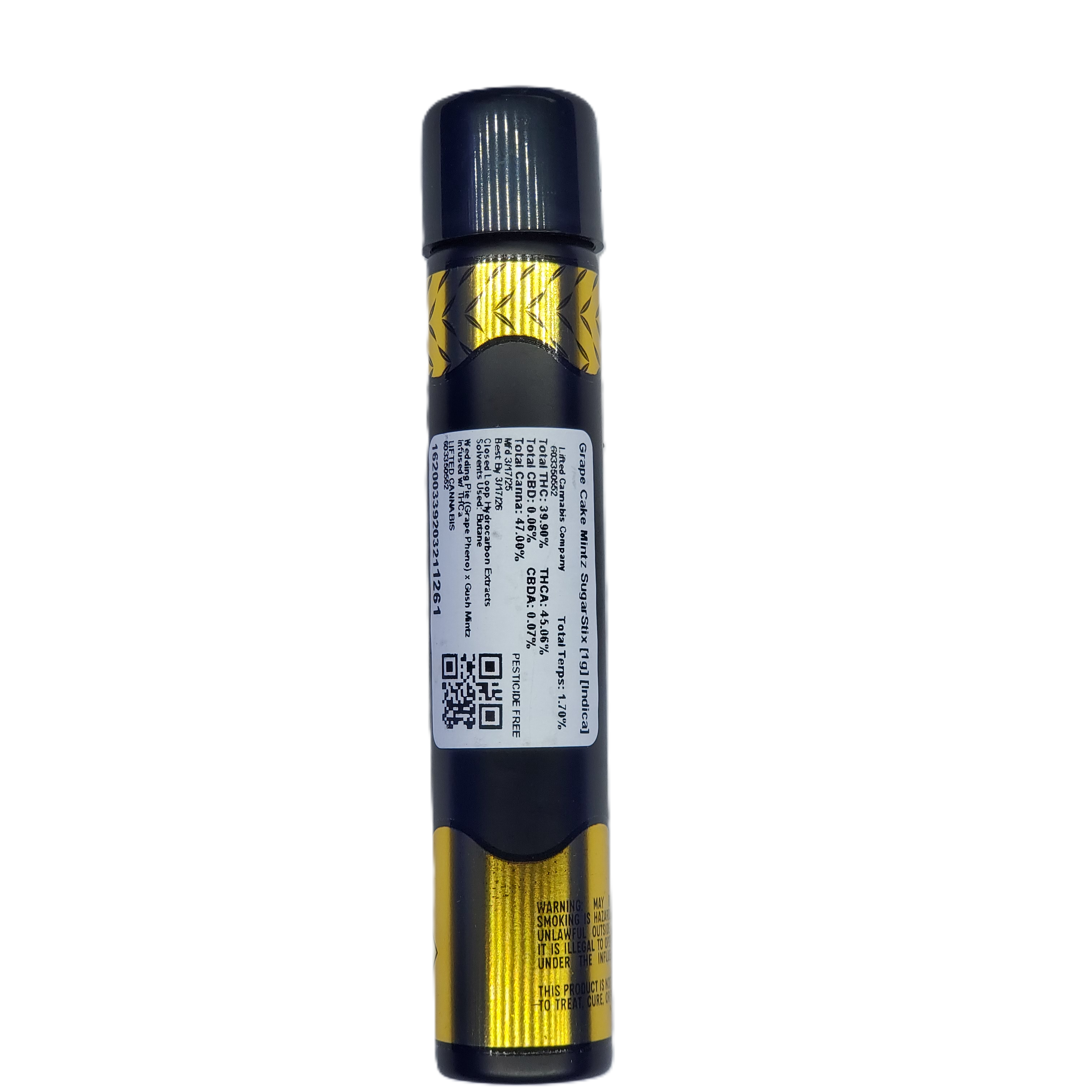 Photograph of product: Lifted Sugarstix IPR Grape Cake Mintz 1g