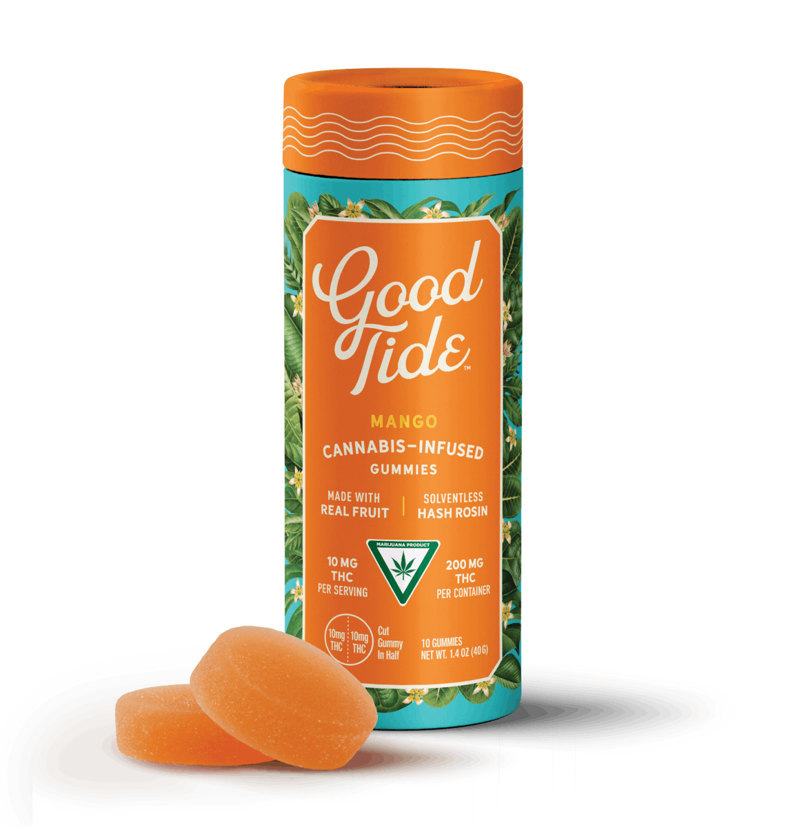 Photograph of product: Good Tide - 200mg Hash Rosin Gummies - Mango (I)