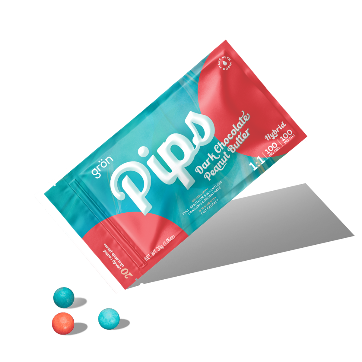 Photograph of product: Candy Coated Chocolate | Dark Chocolate Peanut Butter | 1:1 TH-oui:CBD | 20 x 5mg