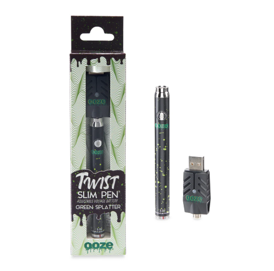 Photograph of product: Ooze - Slim Twist - Battery - Green Splatter