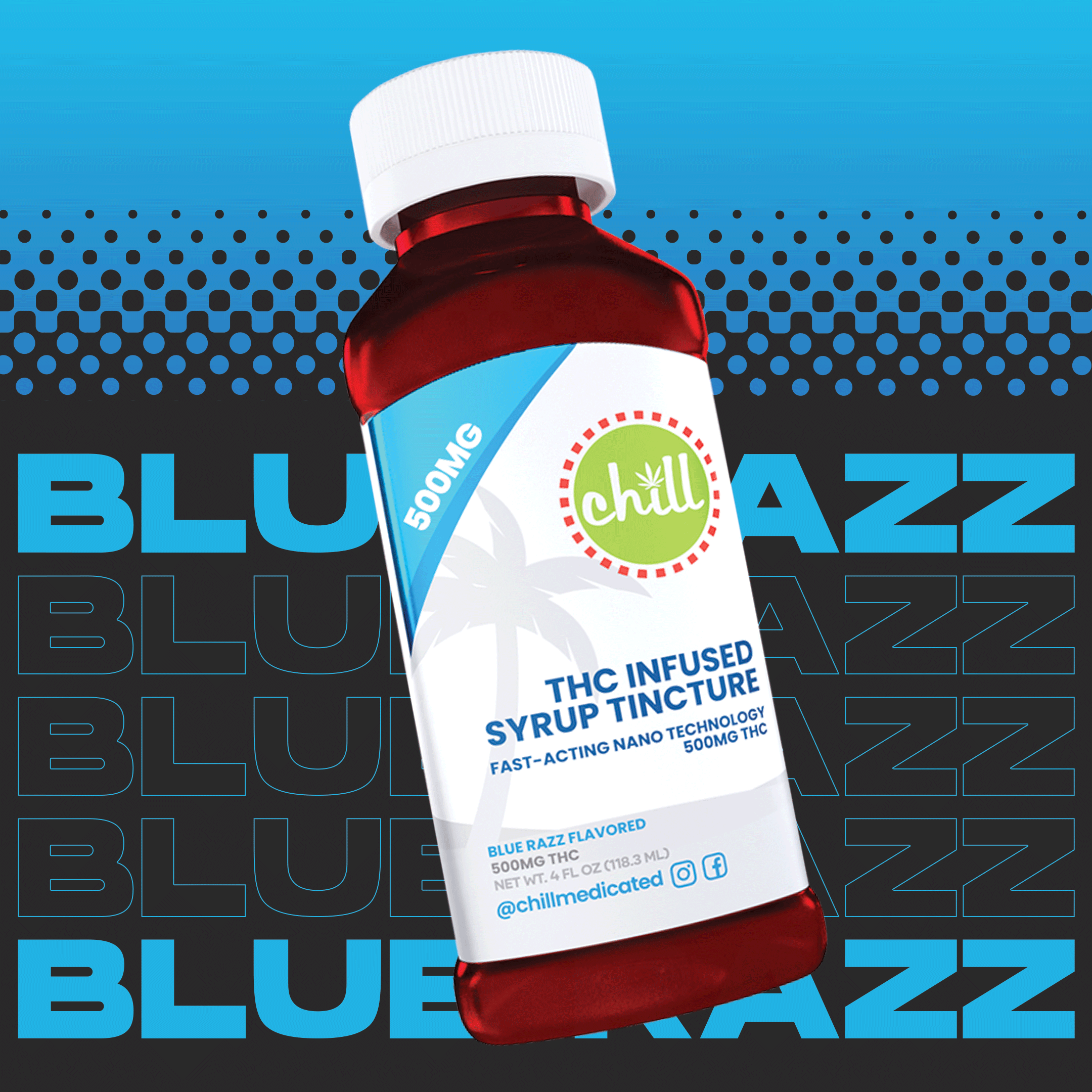 Photograph of product: Blue Raspberry Syrup | 120ml | 500mg