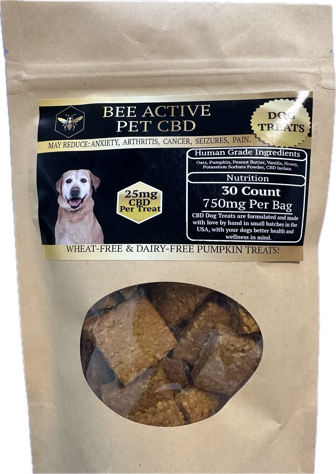 Photograph of product: Bee Active CBD Dog Treats 25mg 30ct