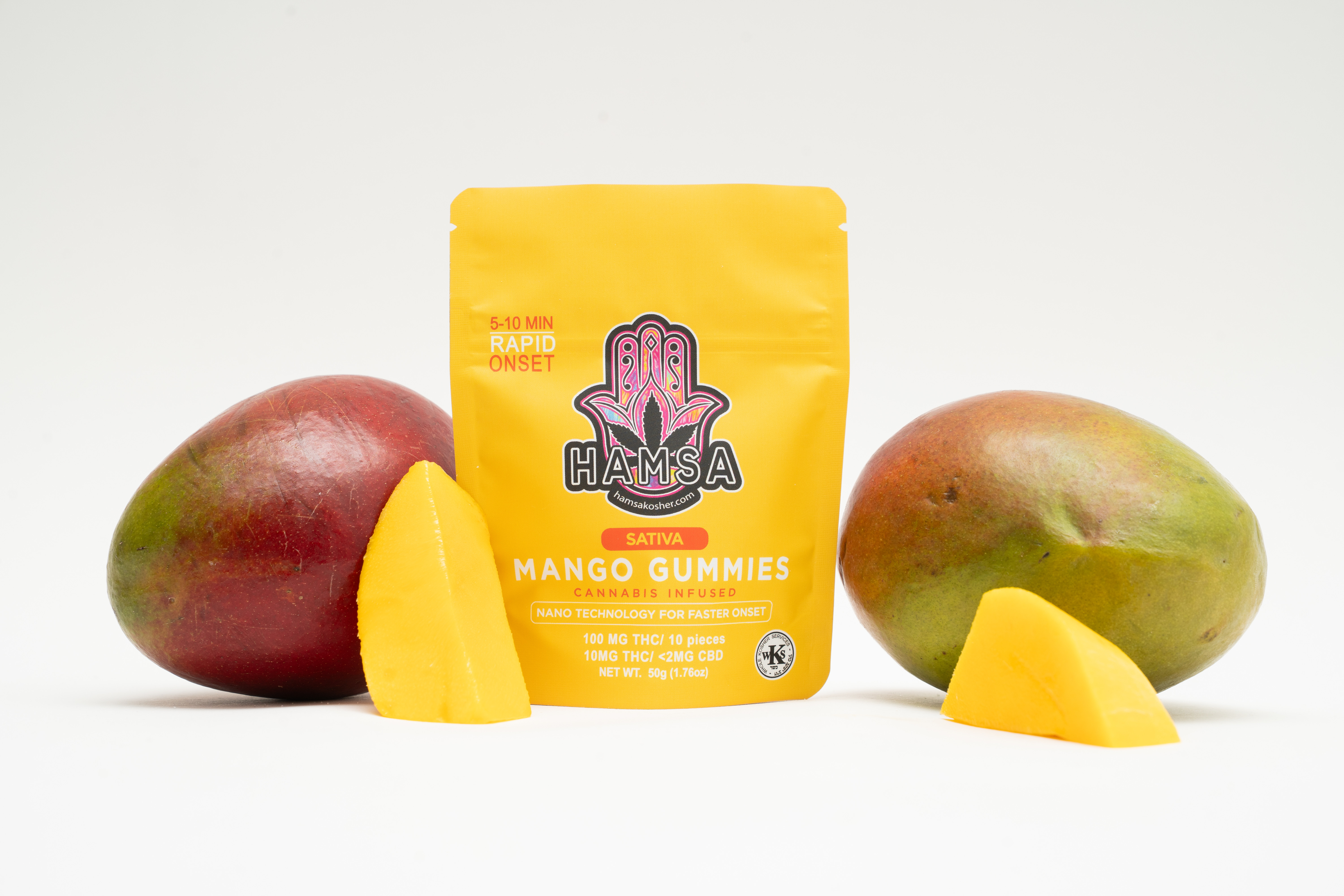 Photograph of product: Mango Gummies - Kosher - Vegan - 10 Pack