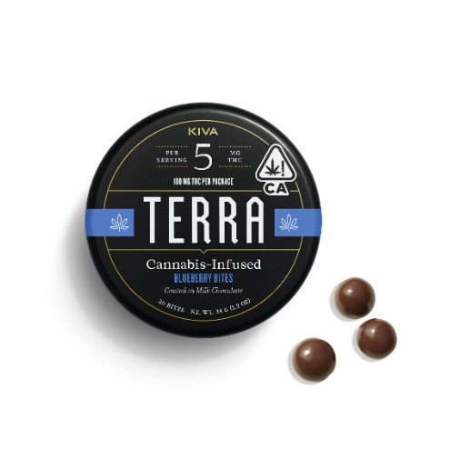 Photograph of Product: Terra Bites - Blueberry - 100mg Chocolate Bites (20x5mg)