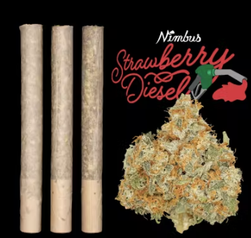 Photograph of product: Strawberry Diesel Pre-Rolls (3 x 0.5g)
