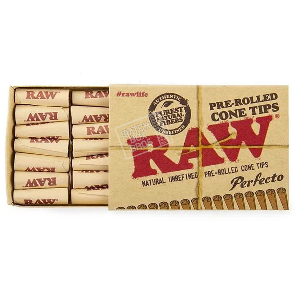 Photograph of product: Raw Pre-rolled Tips - 1 1/4 Perfecto 20 pack