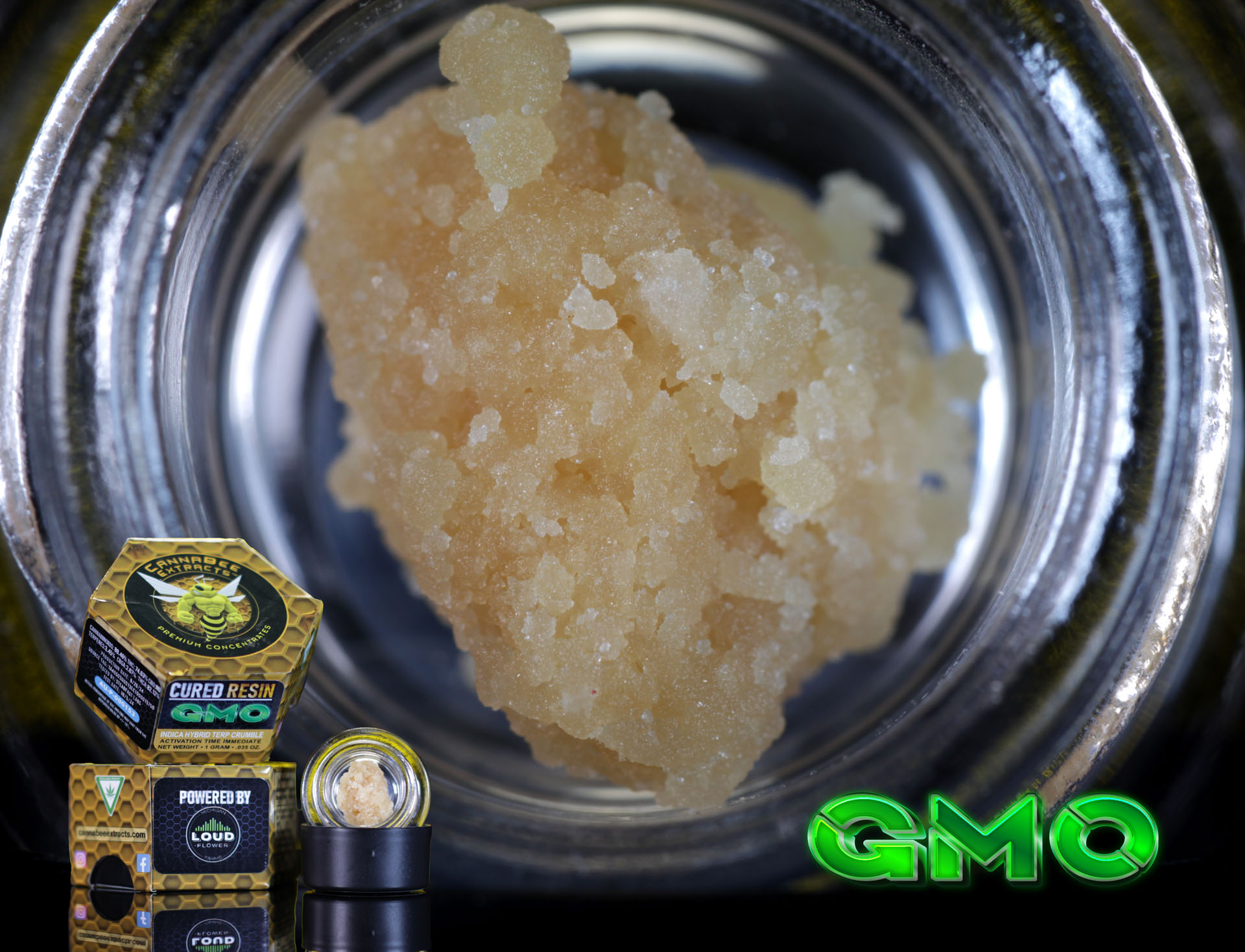Photograph of product: Canna Bee | GMO | Cured Resin Terp Crumble Oui'd